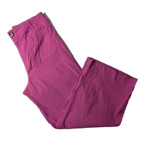 Maeve by Anthropologie Colette Cropped Wide-Leg Pants Hot Pink size 29 / 25
